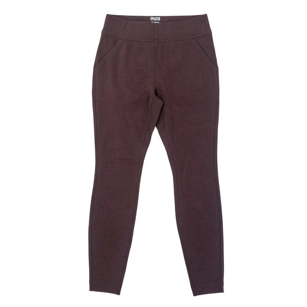 Duluth Trading NoGA Leggings Womens XS Burgundy Cotton Stretch Pull On Pockets